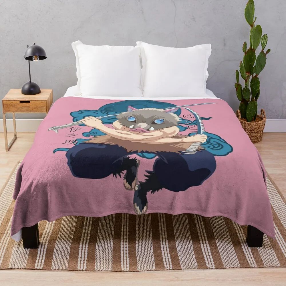 

Inosuke Hashibira - Kimetsu No Yaiba Throw Blanket