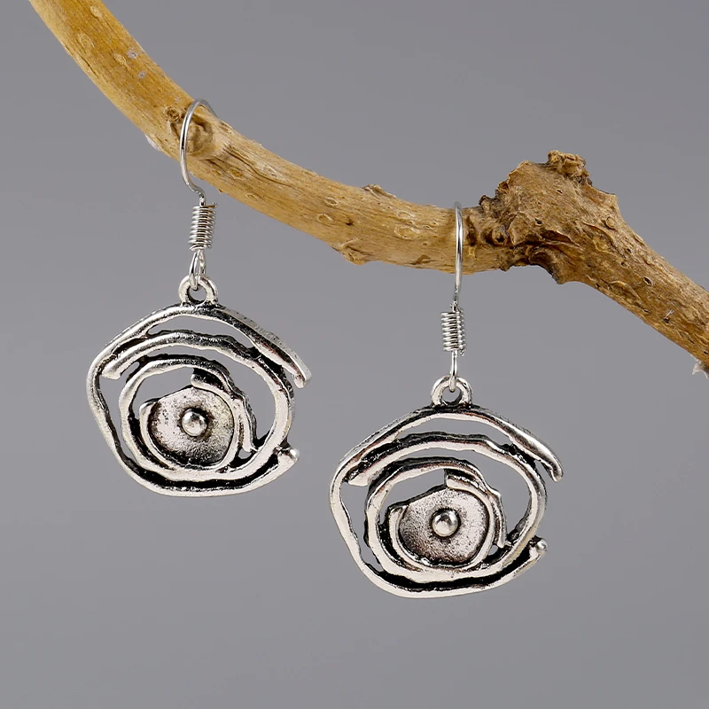 

Ethnic Tribe Circular Irregular Retro Curl Hollow Pattern Women's Earrings