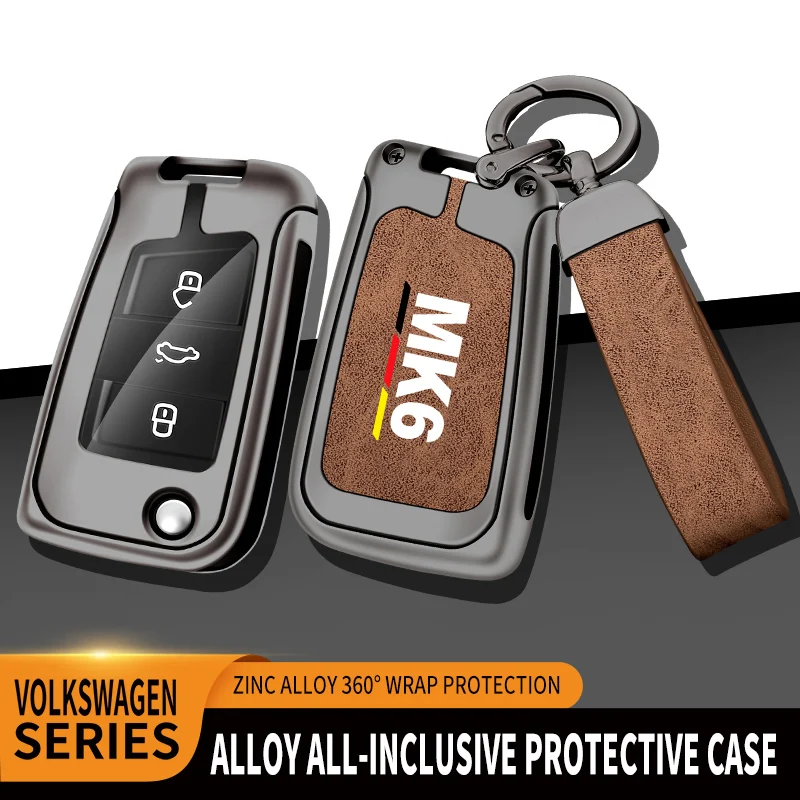 

Auto TPU Zinc Alloy Key Case Bag For VW Volkswagen GOLF 6 MK6 Car Key Chain Car Metal Key Shell Interior Decoration Accessories