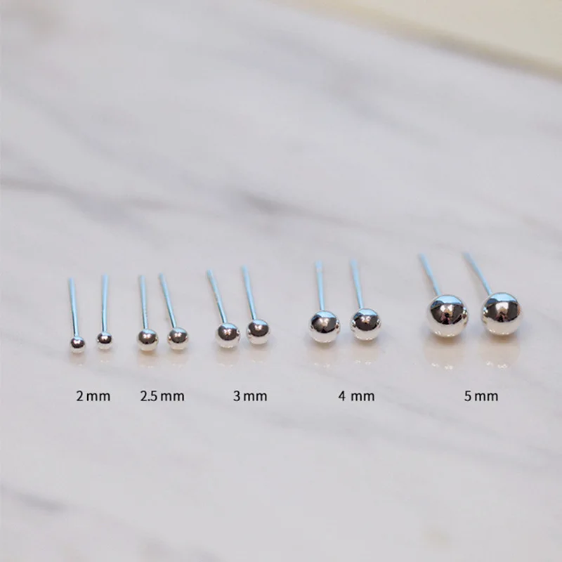 2-6 мм чистый стерлингового серебра маленькие шарики крошечные