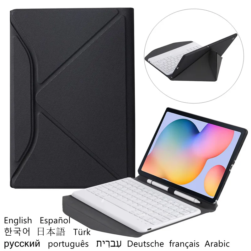 

Чехол для планшета Samsung Galaxy Tab A7 2020, чехол для клавиатуры Tab A7 A 7, русская, испанская, Арабская, Корейская, португальская, арабская клавиатура