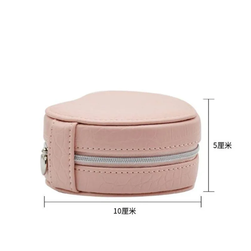 Pu Leather Heart Jewelry Box Heart Shape Jewelry Organizer Box Girls Jewellery Box Travel Earrings Necklace Ring Storage Box