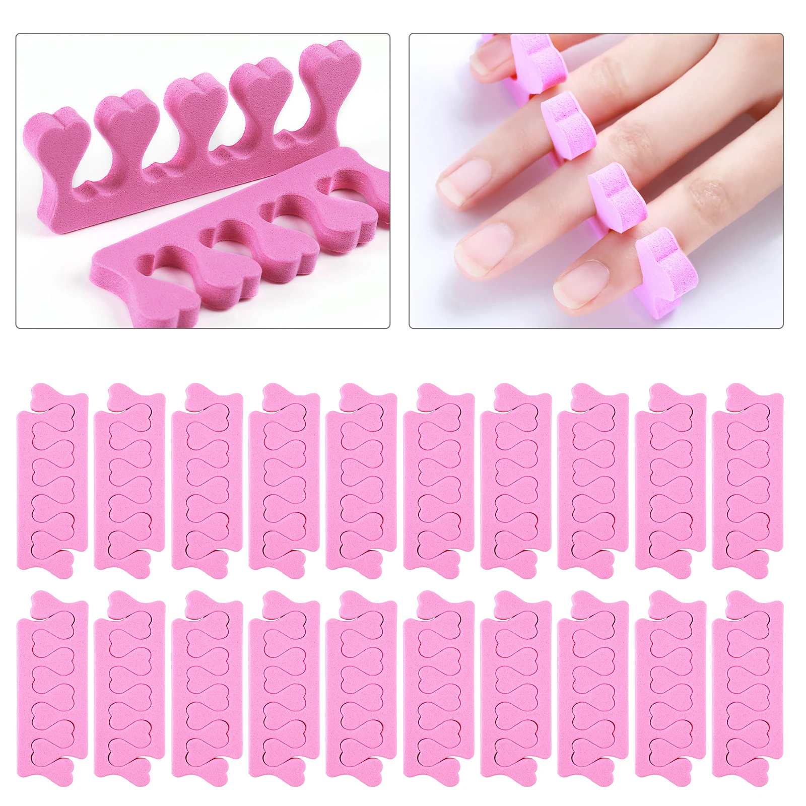 

Pink Nail Art Toes Separators Fingers Foots Sponge Soft Gel UV Tools Polish Manicure Pedicure