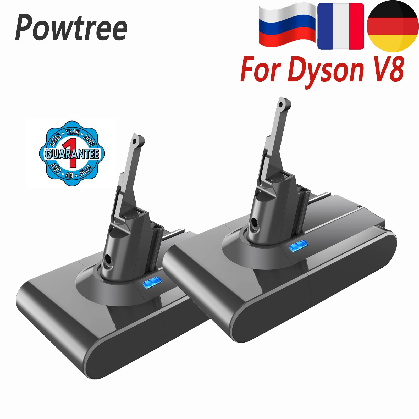 Аккумулятор Powtree 21 6 вольт 4/6000 мАч для пылесоса Dyson V8 литий-ионный аккумулятор 18650 |