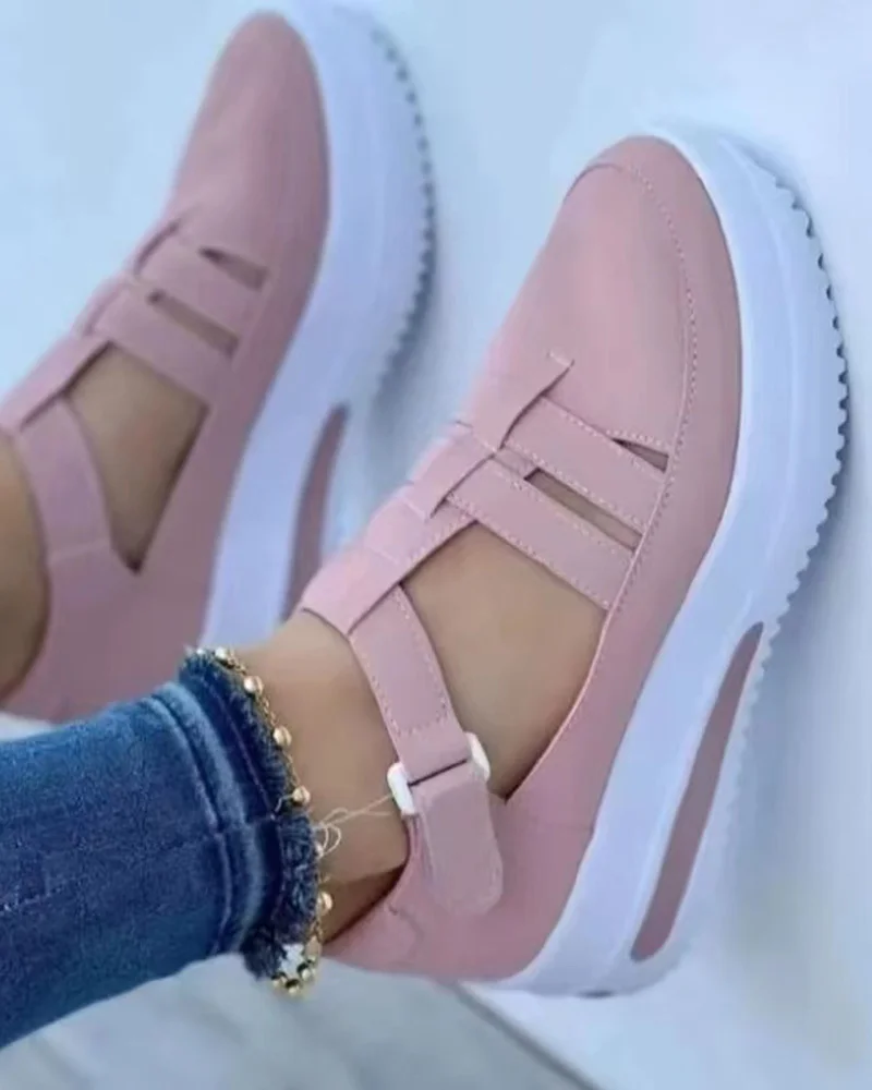 

Crisscross Hollow Out Sneakers Women Vulcanized Shoes 2023 New Summer Wedge Heel Sandal Casual Sport Shoes