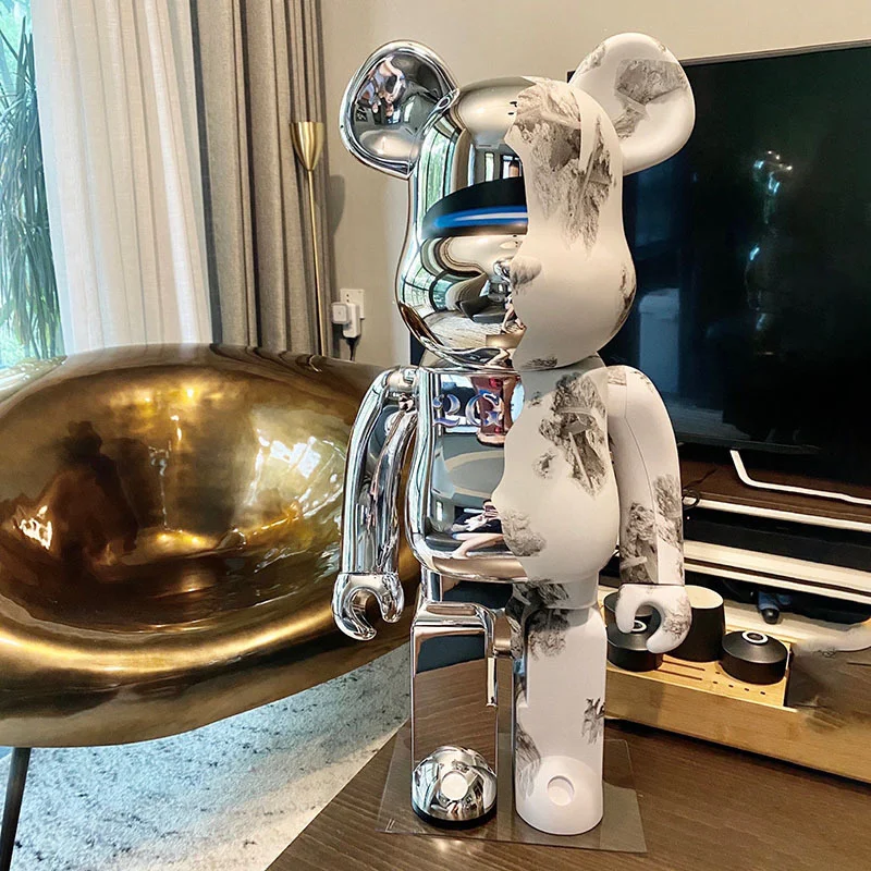 

Bearbricks 400% 1000 Cyberpunk Daft Punk Joint Bright Face Violence Bear Collection Sculpture Figure Ornaments Bear Statue Model