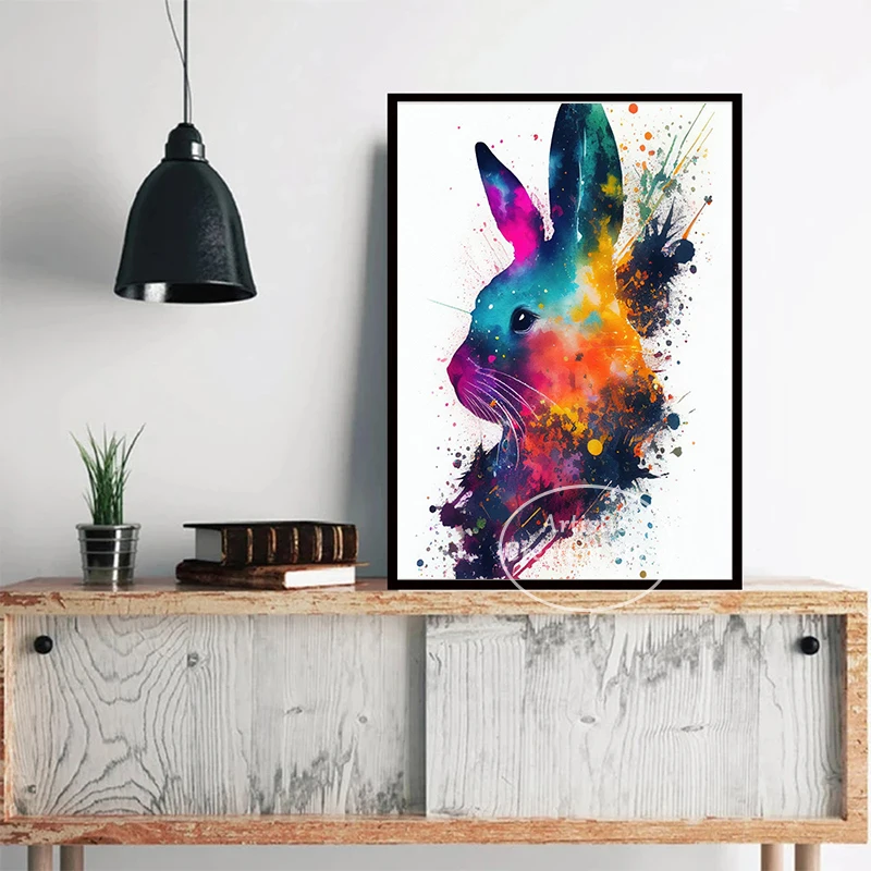 Акварельные животные плакаты граффити енот свинка Тигр Панда Кот холст живопись