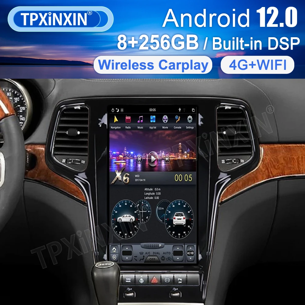 Android 11 0 Tesla Style 6G + 128G для Jeep Grand Cherokee 2010-2019 мультимедийный плеер Автомагнитола с GPS