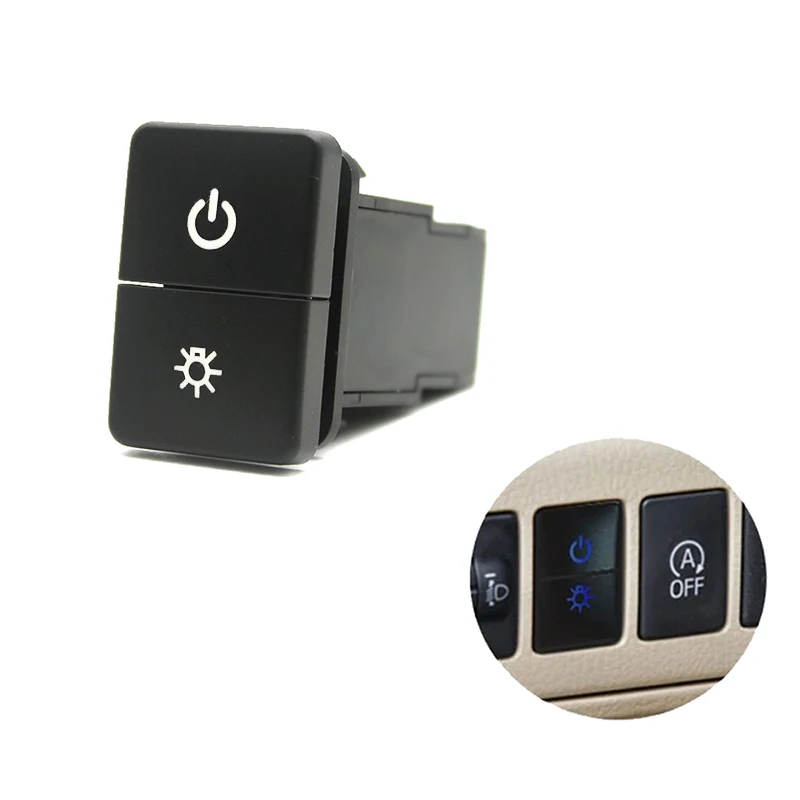 

1pc Car Dual Key Switch Dual Switch Fog Lights Radar Power LED Spotlights Headlight Switch Button For Toyota Corolla Levin Prado