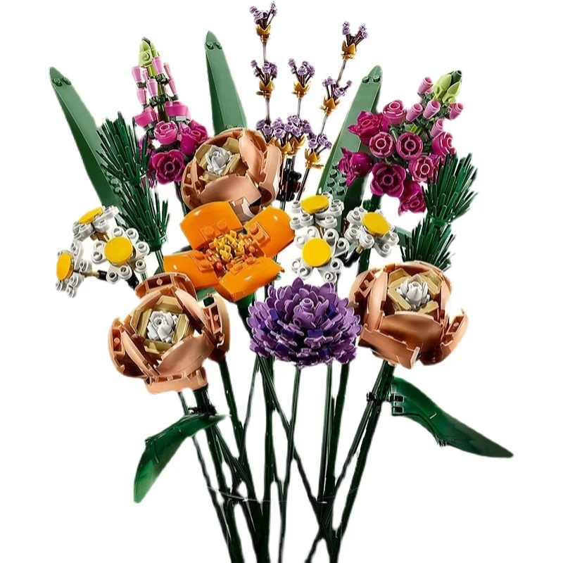 

Bouquet Building Blocks Flower MOC 10280 Orchid Rose Plant Bricks Kids DIY Assembled Toys Romantic Valentine's Day Gift