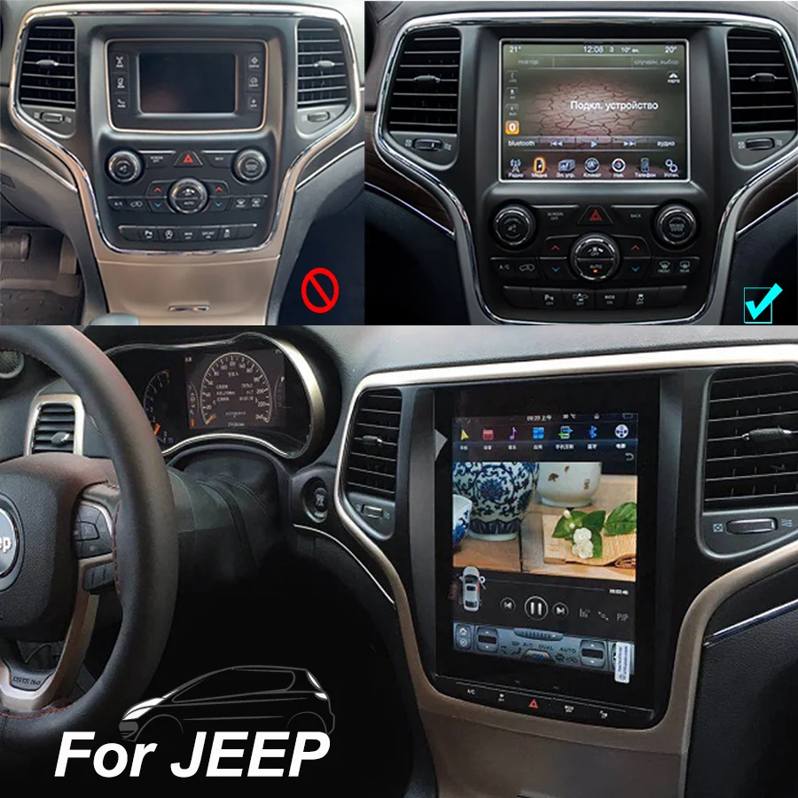 

Автомобильный видеоплеер, Радио для Jeep Grand Cherokee 2014, 2015, 2016, Android 11, экран, автомобильная стереосистема, интеллектуальный GPS-навигатор, мультиме...