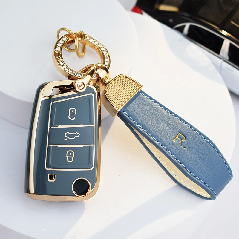 

Чехол для автомобильного ключа из ТПУ, полная обложка для VW Volkswagen Golf 7 MK7 Tiguan MK2, Skoda Octavia, SEAT Ateca Leon FR 2 Ibiza