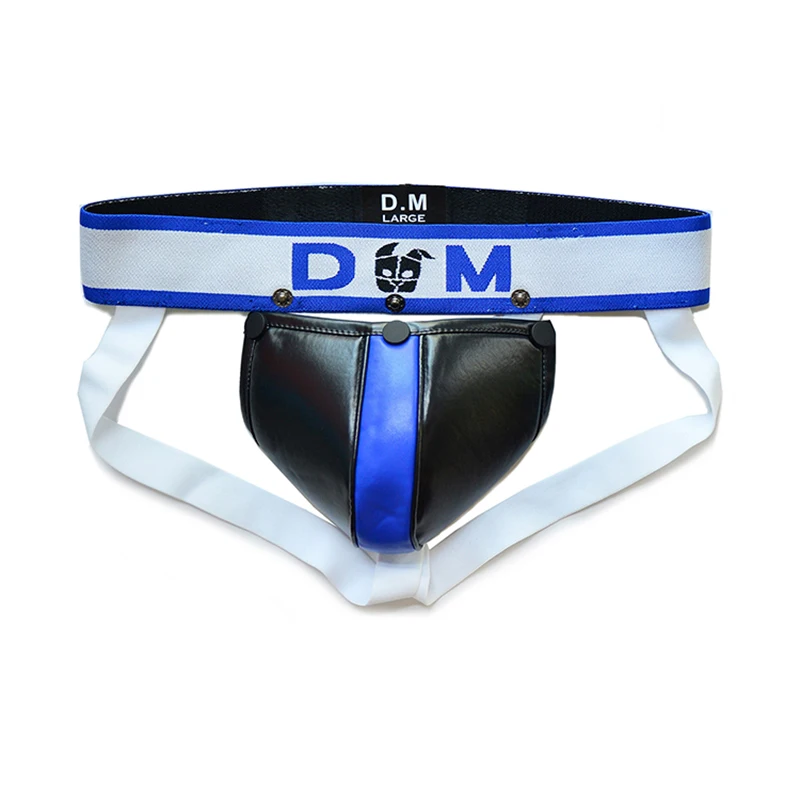 Gay Tangas Sissy Thong Men Underwear Sexy Strings Lingerie Panties PU Detachable Slip Cuecas Jockstrap Ropa Interior Hombre