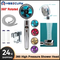 high pressure shower head 360 rotated handheld showerhead with turbocharged bathroom pressurized massage rainfall shower head