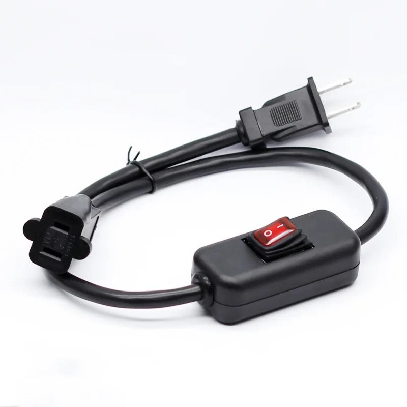 

16 AWG On-Off 2 Prong Short Extension Cord with LED 15A Waterproof Switch Heavy Duty Extension Cord Extension Cable