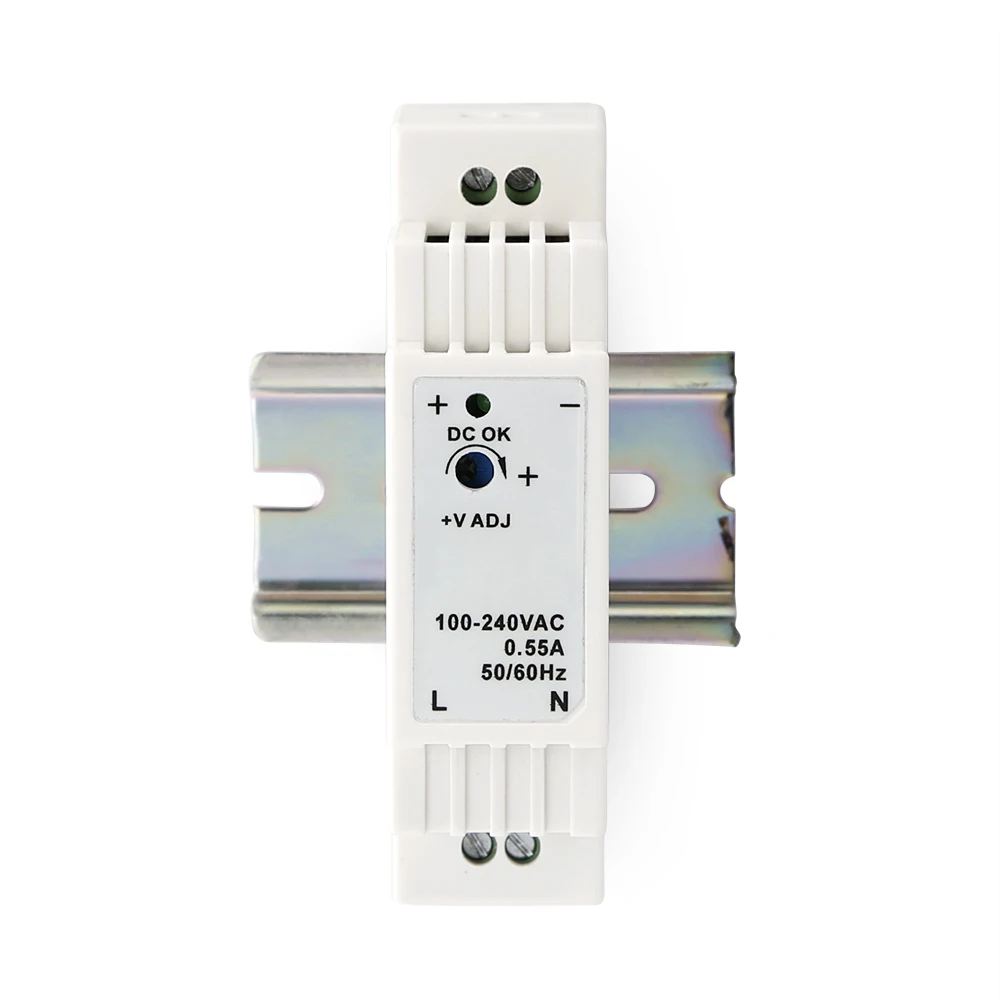 Фото Блок питания DR-18-15 15В 1.2А 18Вт на DIN-рейку, AC100-240В, с LED-индикатором, для систем видеонаблюдения, домофонов, дверных звонков, с защитой от перегрузки, CE RoHS №4