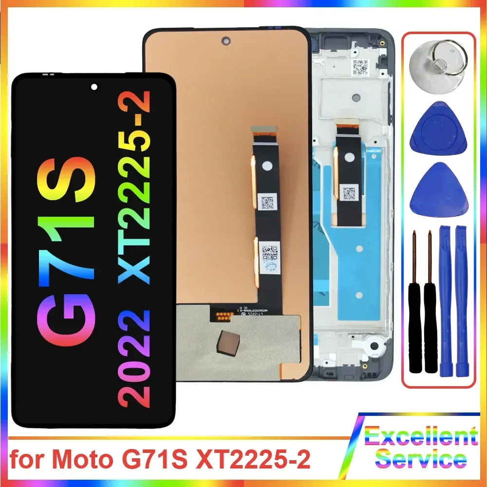 Новый ЖК-дисплей для Motorola Moto G71S XT2225-2 сенсорный экран дигитайзер замена с рамкой