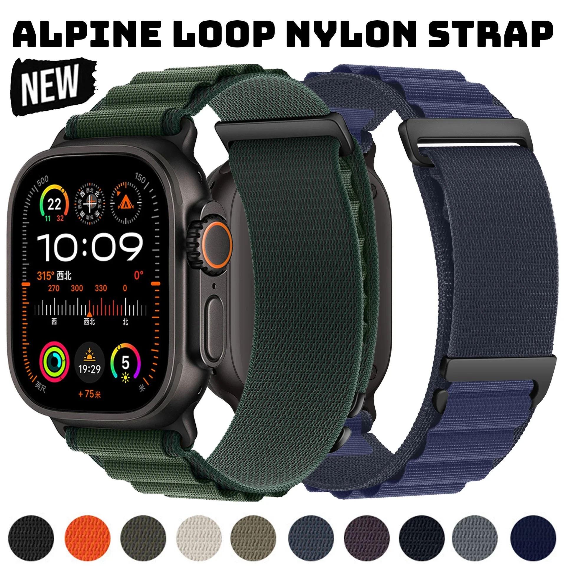 Ремешок Alpine Loop для Apple Watch Ultra Band 49 мм 46 45 44 41 Нейлоновый браслет с C-образной
