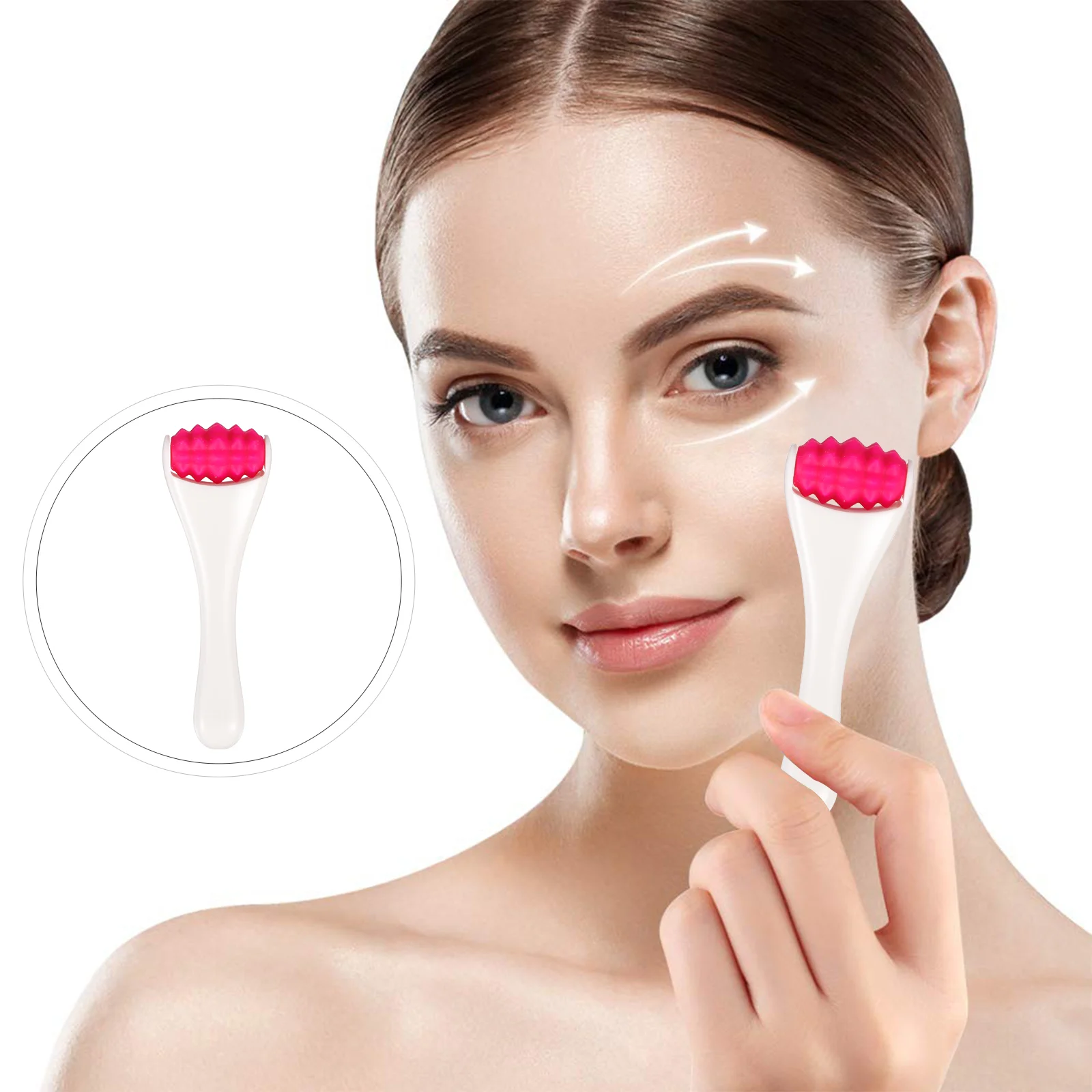 

Facial Roller Skincare Tool Portable Skin Roller Silicone Wheels Facial Toning Device Silica Gel Eye Care Device