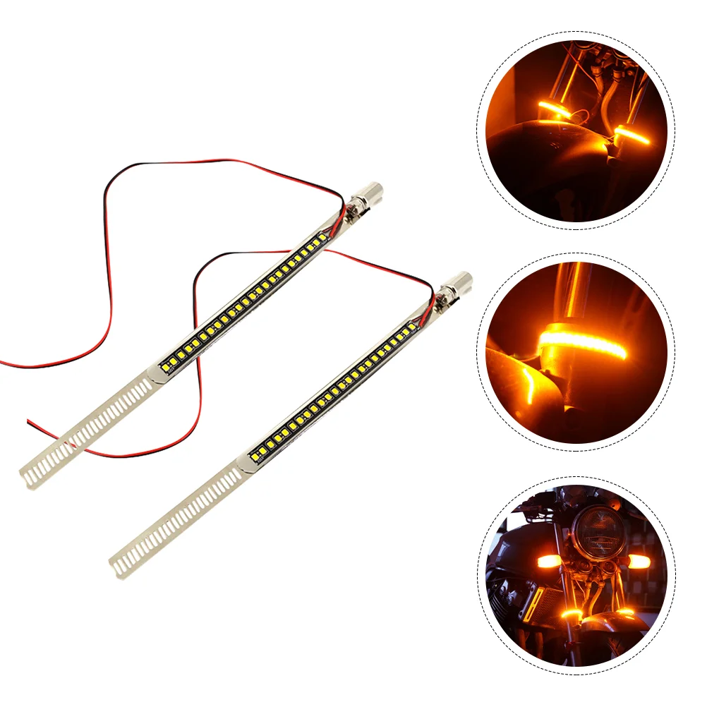 

2pcs Motorcycle LED Fork Turn Signal Light with Highlight Lamp Bead Decor