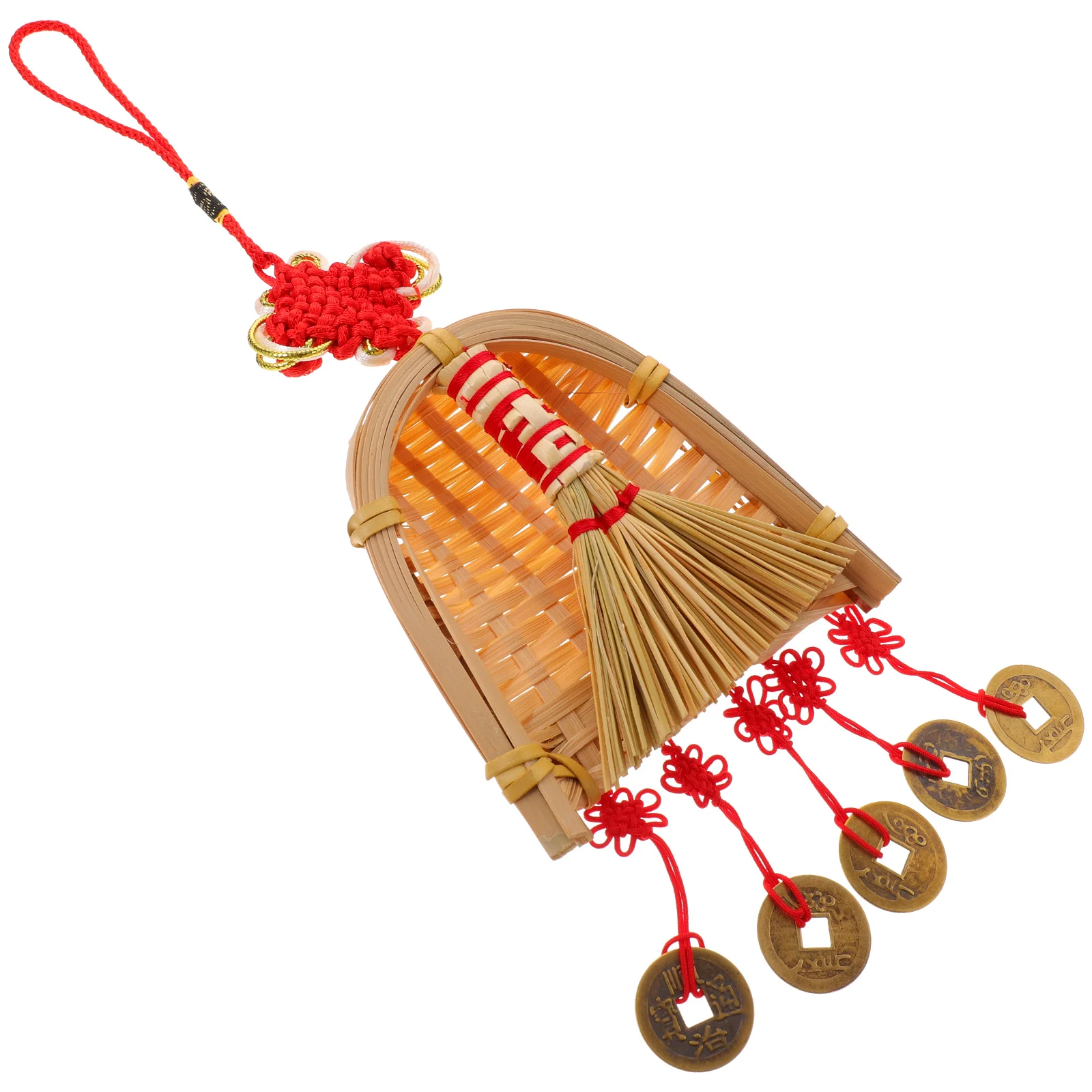 

Broom Dustpan Pendant Front Door Car Spring Festival Coin Hanging Ornament Chinese New Year Cars Supplies Decor