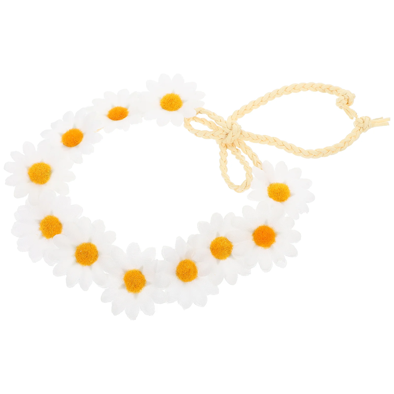 

Sunflower Daisy Flower Headband for, White Floral Hair Wreath Daisy Hair Band Bridal Headpiece