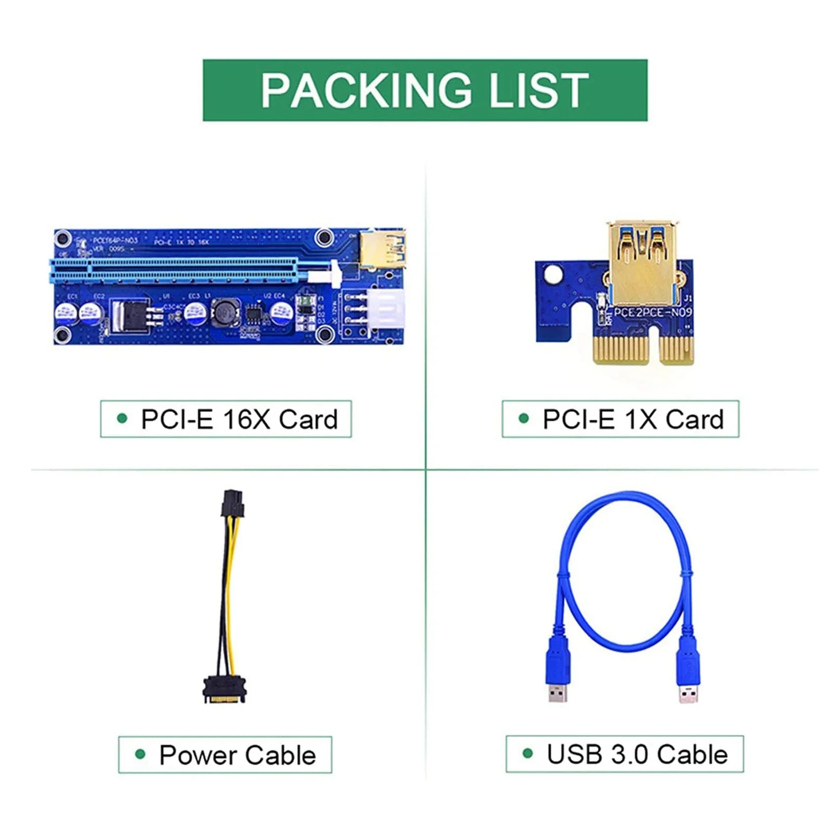 Версия 009S Gold PCI-E 1X до 16X USB 3 0 удлинитель переходник карта адаптера 6-контактная