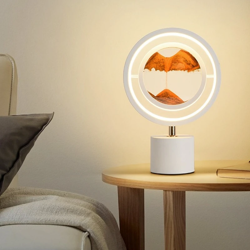 

Art Quicksand Painting Hourglass Desk Lamp Creative Light Luxury Table Lamps Living Room Bedroom Decorative Night Lights