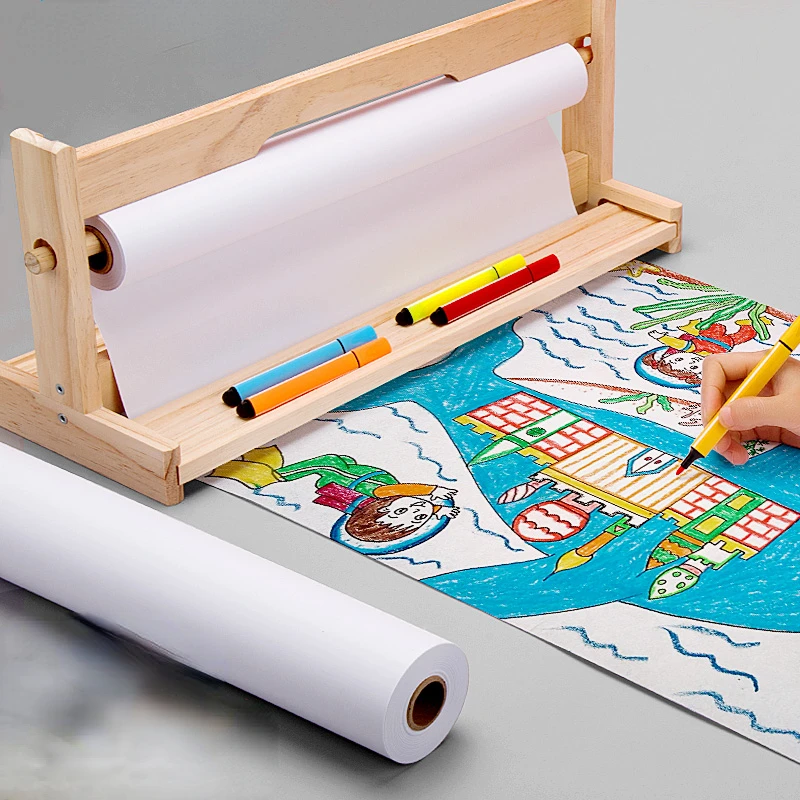 Children's Drawing Paper Roll Baby Graffiti Large Size Creative Art Long Scroll Full Open Long Finger Painting White Paper