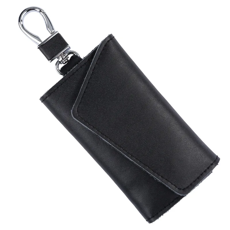 Genuine Leather Key Holder Wallet Card & ID Holders 2-in-1 Multifunctional Mini Solid Color Unisex Fashion Key Case Wallet