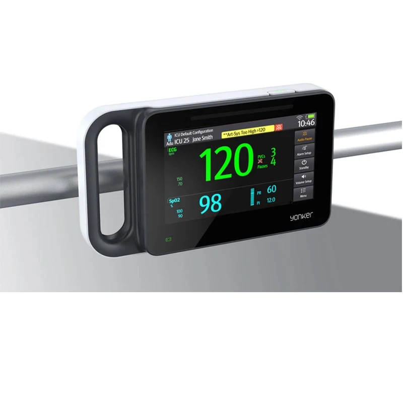7-дюймовый сенсорный экран портативный 6-параметрический монитор ЭКГ/NIBP/PR/SPO2/RESP/TEMP