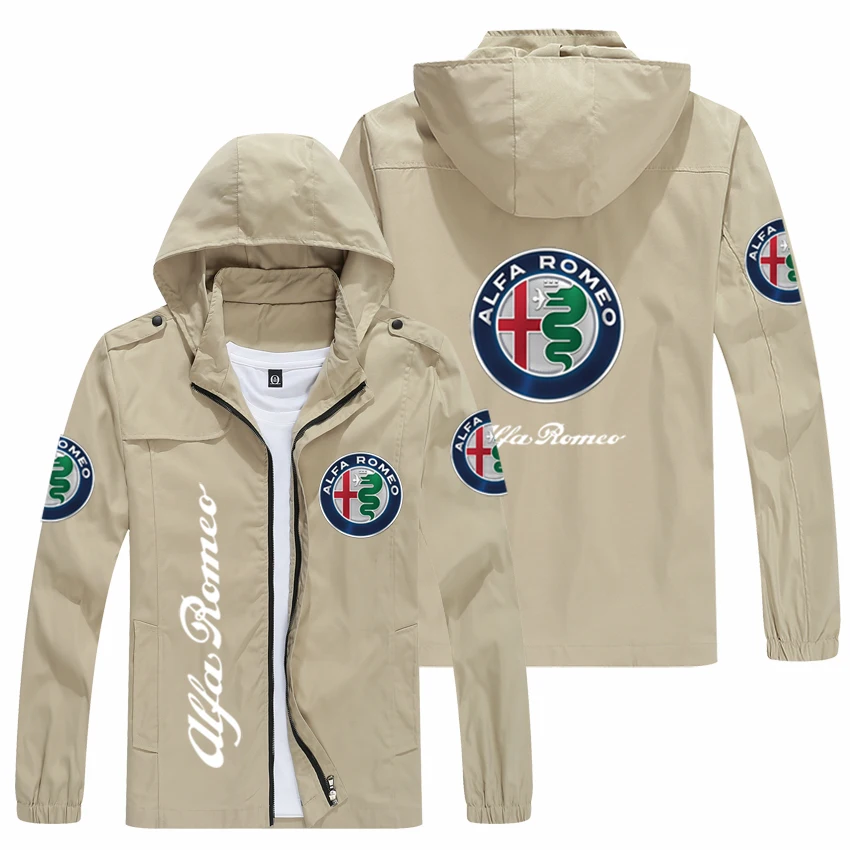 

2022 spring and autumn male alpha romer logo hooded jacket popular print fashion casual loose rider jacket male street baseball