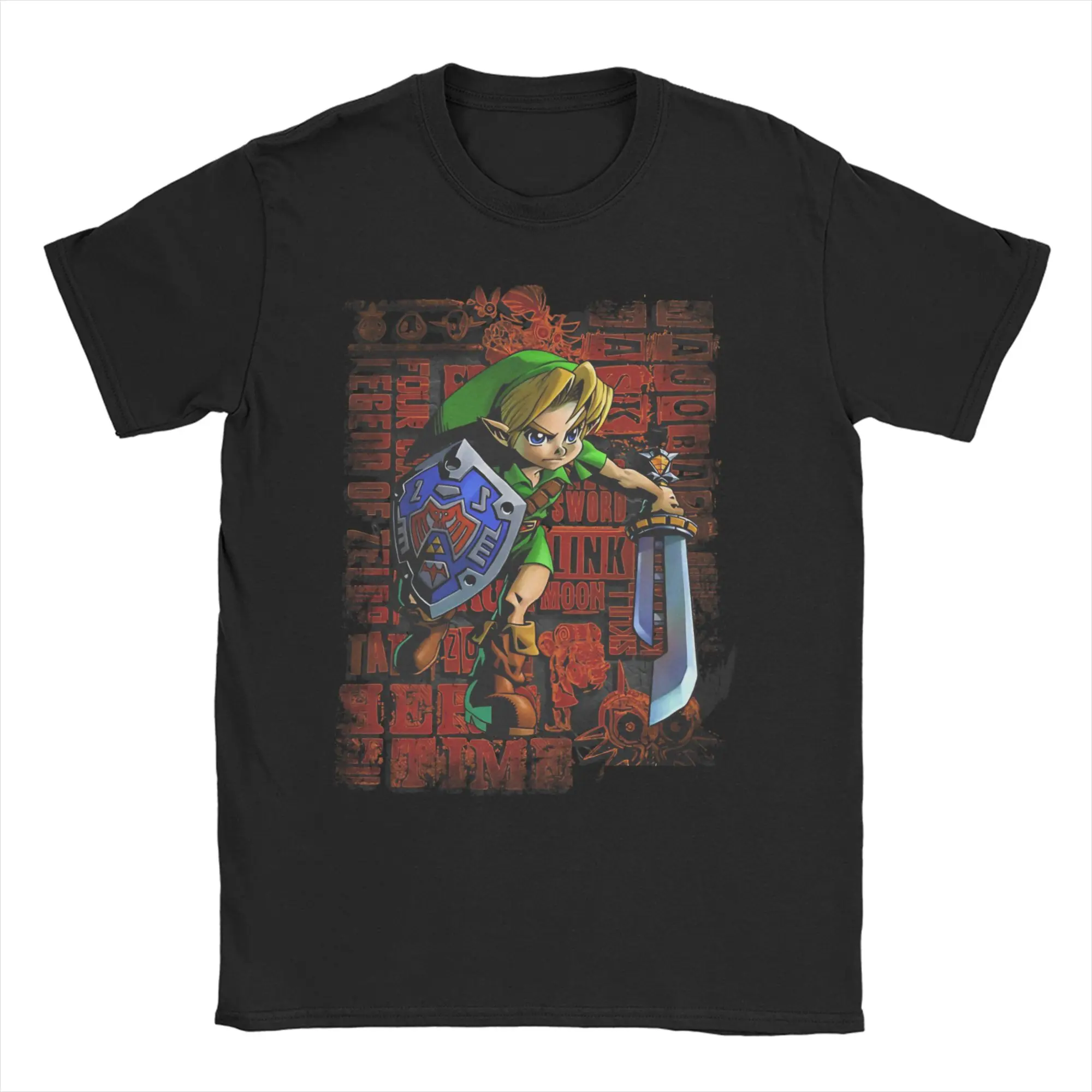 Фото Футболки с изображением Маски Майоры и Линка из The Legend of Zelda для мужчин и женщин, креативные футболки с короткими рукавами и круглым воротником, 100% хлопок №1