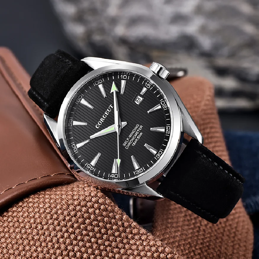 

Corgeut Automatic Clock Mechanical Men Leather MIYOTA Watches sapphire waterproof sport Casual Men's Wrist Watch