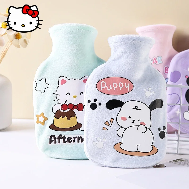 

Sanrio HelloKitty MyMelody Kuromi Hot Water Bottle Kawaii Plush Water Injected Rubber Hot Water Bottle Hand and Foot Warmer Gift