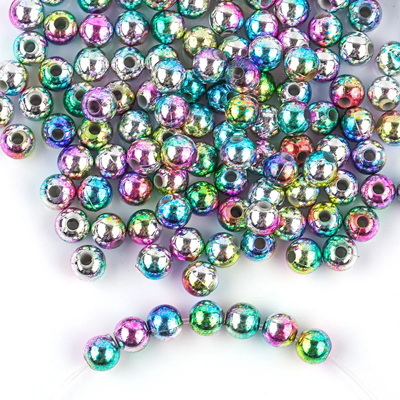 

New 6mm 100pcs Mixed Acrylic Beads AB Color Round Loose Beads Fro DIY Jewelry Makings Accessories