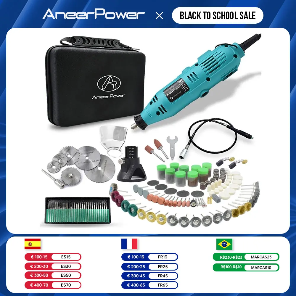 180W Mini Electric Drill 6Variable Speed Dremel Engraver Rotary Tool Polishing Machine Power Tool Engraving Pen With Accessories