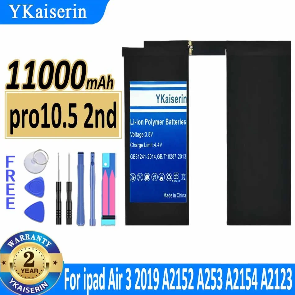 

Планшет ykaisin Pro10.5, 2-й Аккумулятор для планшета Ipad Air 3 (2019) A2152 A253 A2154 A2123, аккумулятор 11000 мАч
