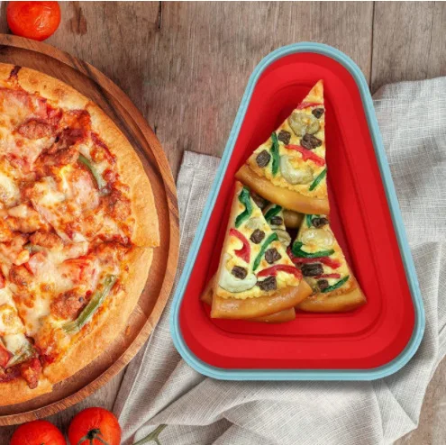 

Foldable Triangular Pizza Slice Container Kitchen Tools Reusable Pizza Pack Container Box Pizza Storage Container Portable