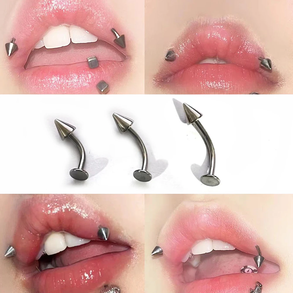 1 шт. пирсинг для губ изогнутый стержень шпилька простая повседневная одежда