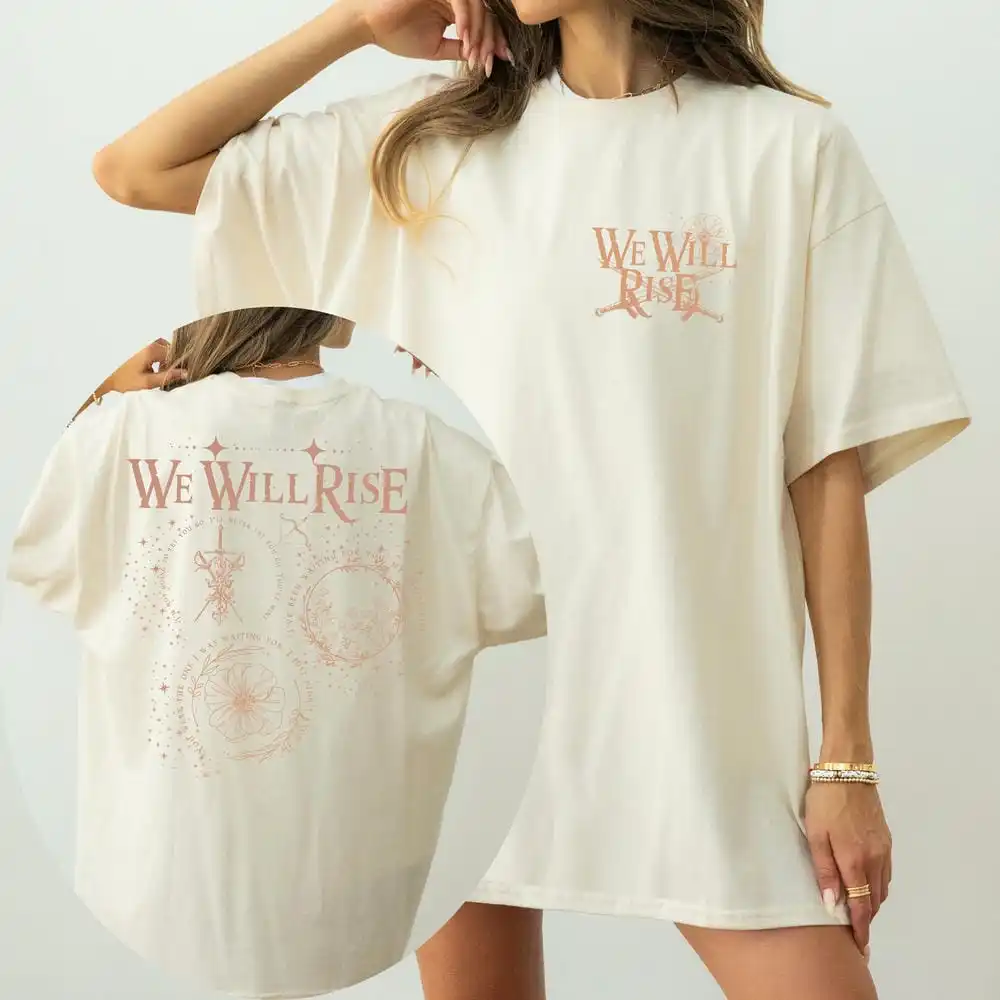 Retro From Blood and Ash Shirt We Will Rise Merch Jennifer Armentrout Poppy Hawke Romantasy Y2K Top Daily Trendy Streetwear
