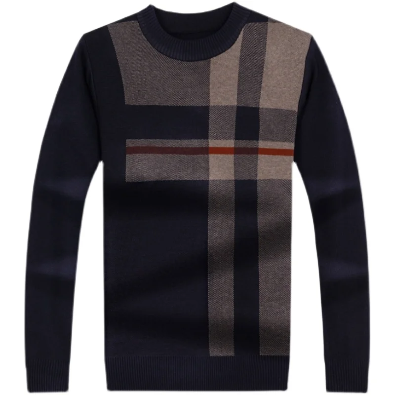 2023 Casual Thick Warm Winter Striped Knitted Pull Sweater Men Wear Jersey Dress Pullover Knit Mens Sweaters Male Fashions 02196