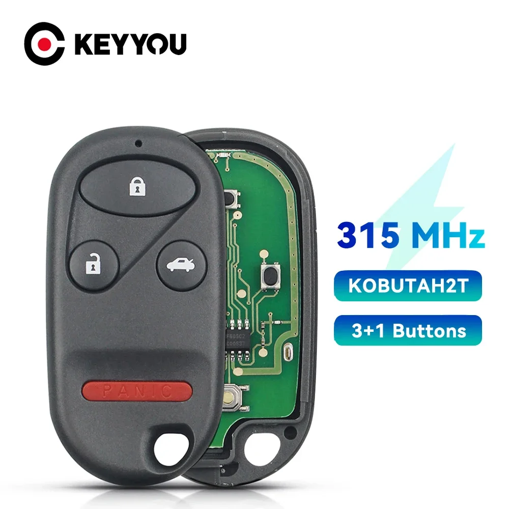 

KEYYOU с батареей для Honda Accord 1998 1999 2000 2001 2002, автомобильный передатчик, ключ 315 МГц, безключевой пульт дистанционного управления KOBUTAH2T