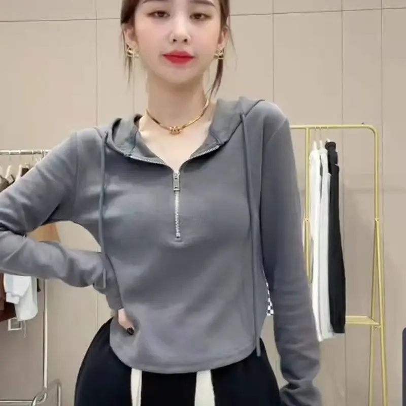 

Hoodie Woman 2022 Spring and Autumn New Irregular Hooded Long Sleeve T-shirt Jacket Hot Sale Korean Style Casual Streetwear