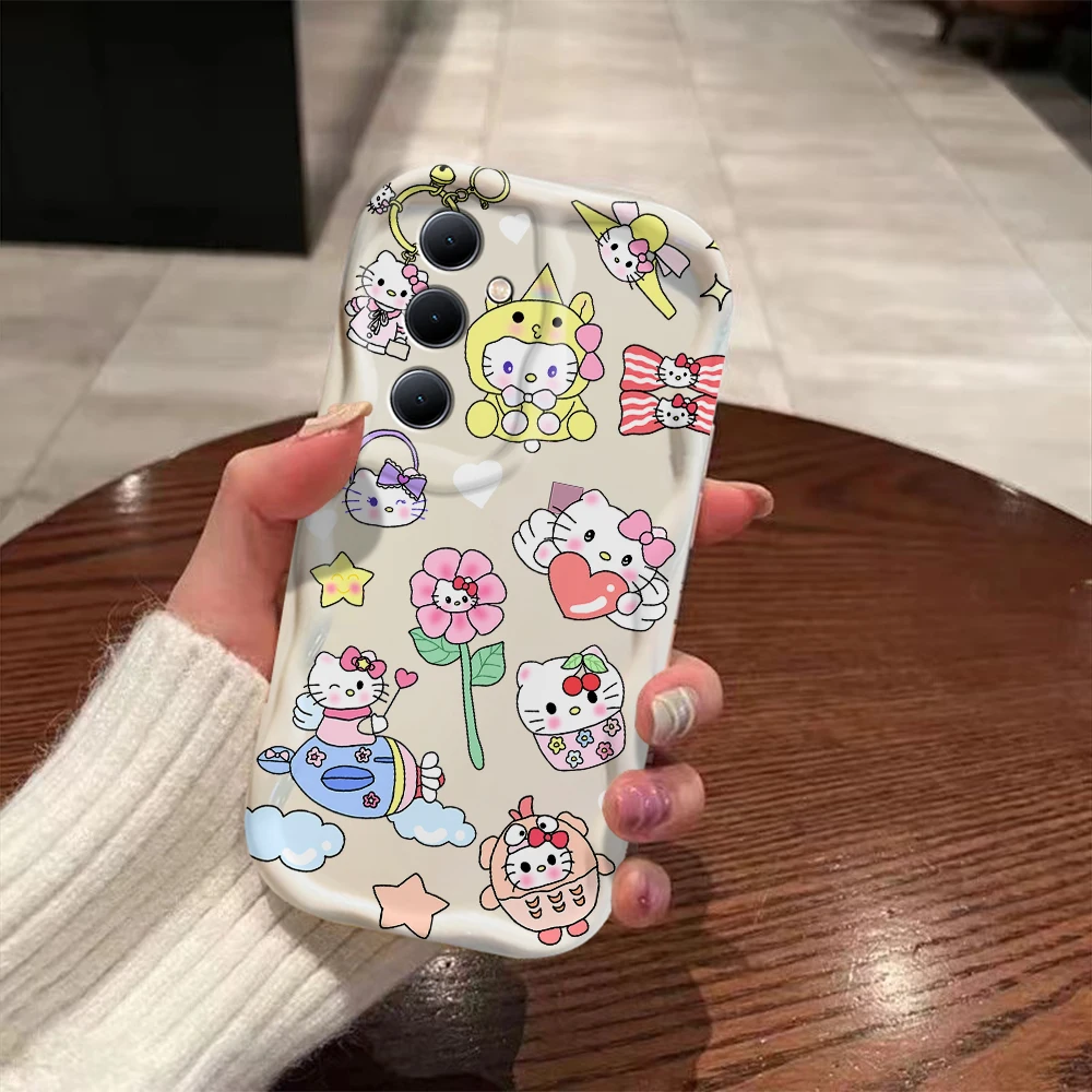 Sanrio Hello Kitty Cinnamoroll 3D Wave чехол для OPPO A98 A94 A93 A92 A79 A78 A76 A58 A57 A55 A38 A33 A17 2020 4G 5G задняя