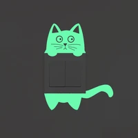 cute funny cat luminous switch sticker glow in the dark wall stickers for kids room living room bedroom decoration home decor