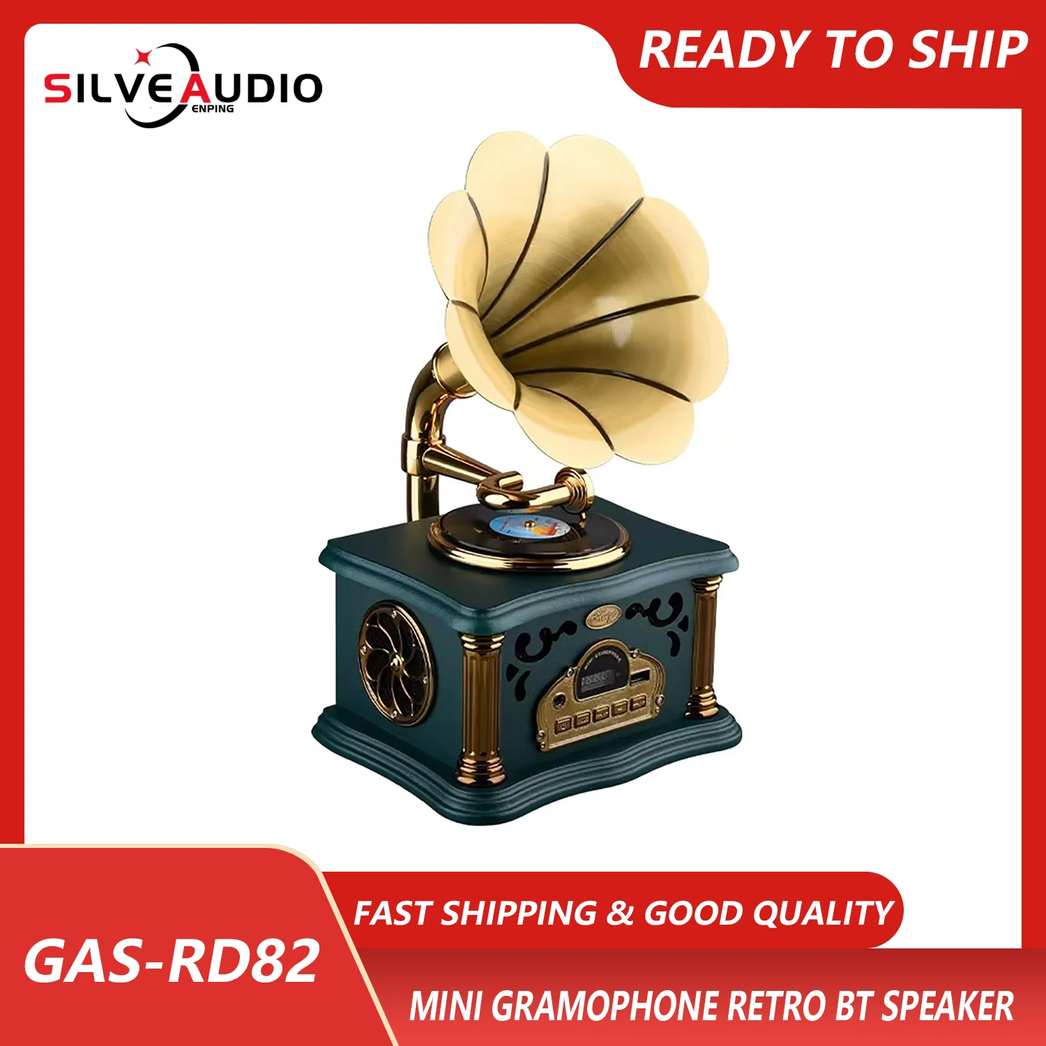 GAS-RD82 виниловый проигрыватель дизайн мини-фонограф ретро Bluetooth-динамик украшение