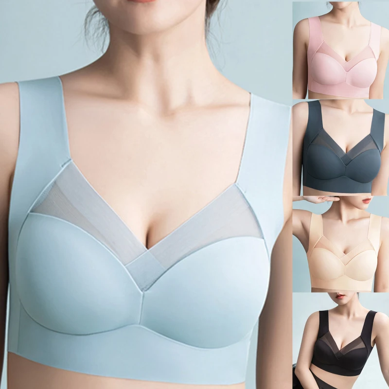 

Women Yoga Underwear Ice Silk Bra Seamless Women Tube Top Push Up Bra No Wire Sports Beautiful Back Yoga Sleep Vest Women's Bra