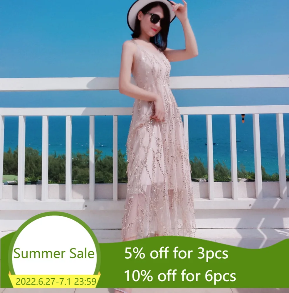 

Одежда для мамы и дочки, пляжное платье, Новинка лета 2020, платье с бахромой и блестками, одежда для родителей и детей, платье для девочек, наря...