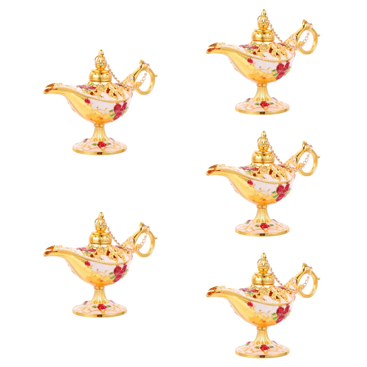 

5pcs Zinc Alloy Carved Lamp Craft Decorative Lamp Adornment Desktop Ornament